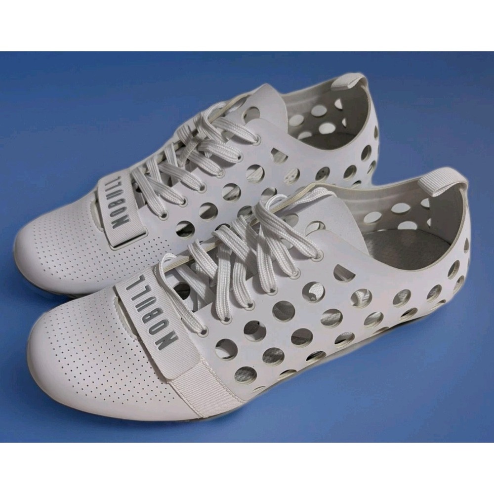 NOBULL White Perforated Trainer Sneakers with Strap